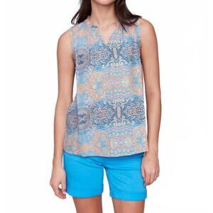 NEW CHARLIE B printed sleeveless tank in papaya